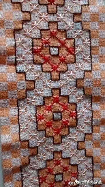 桌布花边的手工刺绣,刺绣桌布diy简单图案