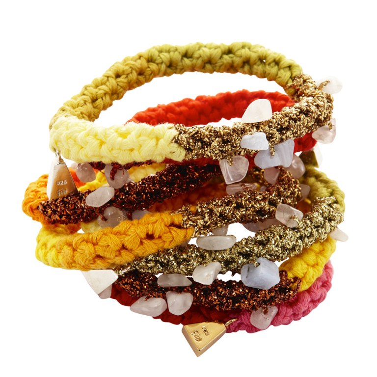 创意手链钩织,别致足金编织手链女款