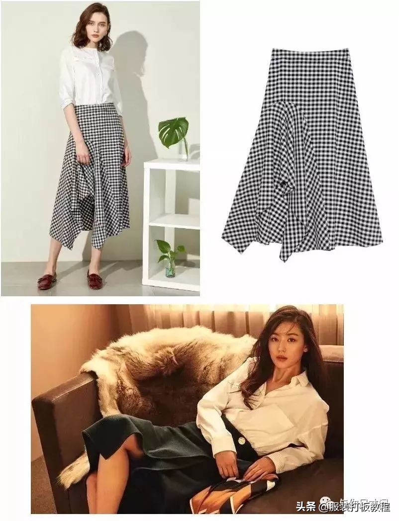 简易蝙蝠袖衬衫外搭裁剪图,女生宽松燕尾式衬衫裁剪教程