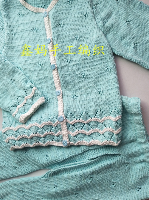 鑫妈手工编织：小三角圆领开衫套装（附详细编织说明