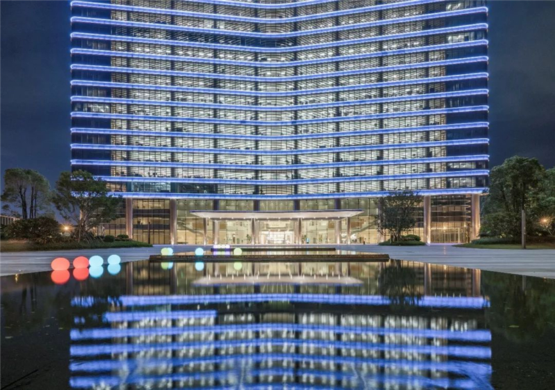 华为总部大楼震撼,华为照明