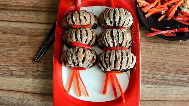 茄子灯笼正确做法,茄子做的大红灯笼