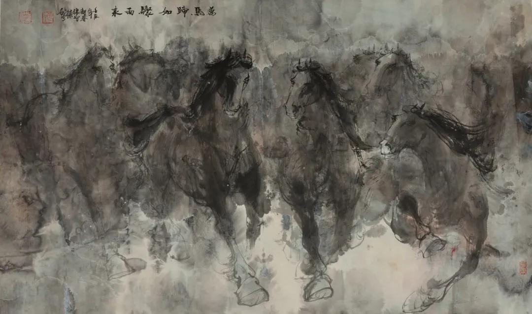 八骏雄风字画,名家精品国画八骏图