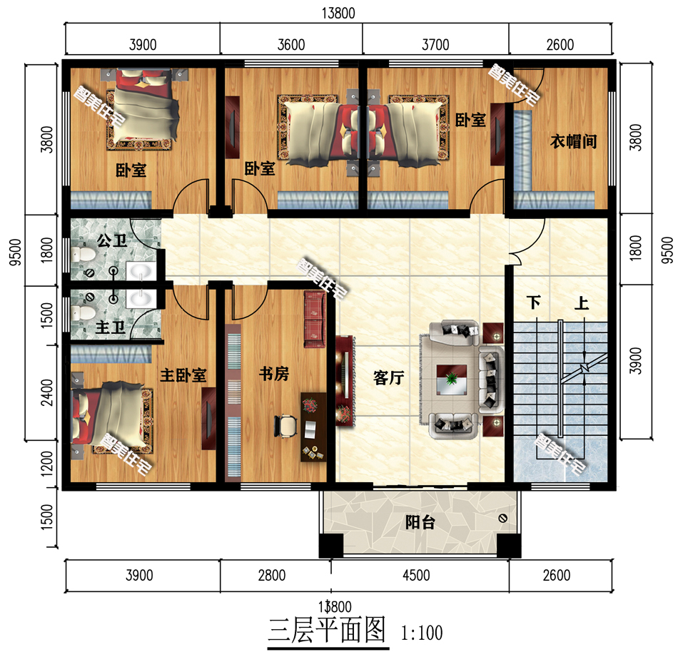 13.8×9.5米临街自建房，一层做商铺仓库，往上自用加出租