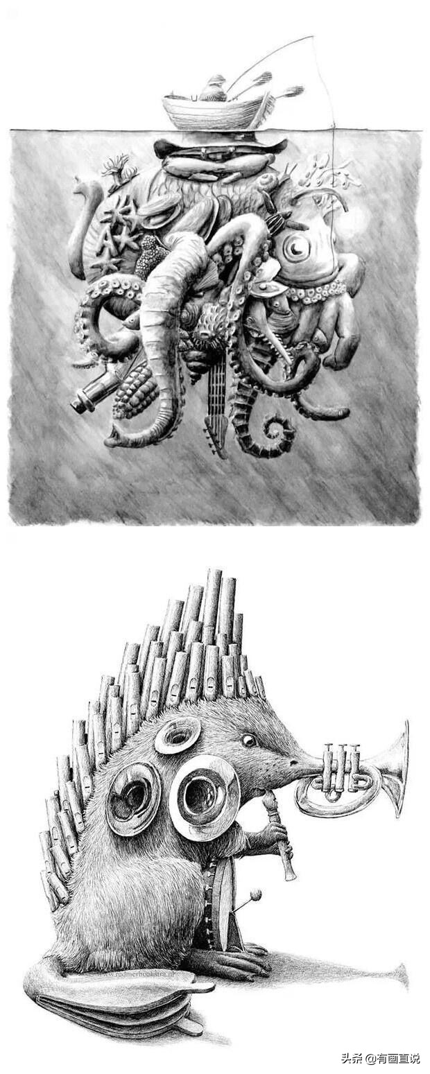 创意素描图片临摹大全4k,零基础简单素描画临摹