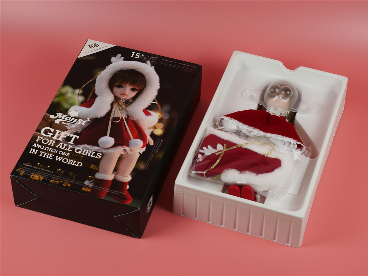 bjd圣诞娃娃,圣诞节到了买个苹果