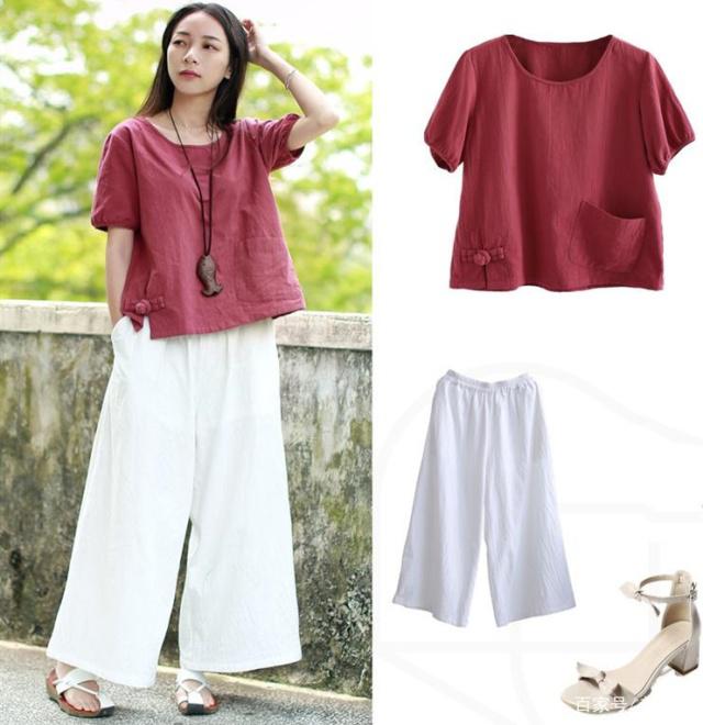 清爽亚麻衬衫,文艺复古亚麻衬衫短