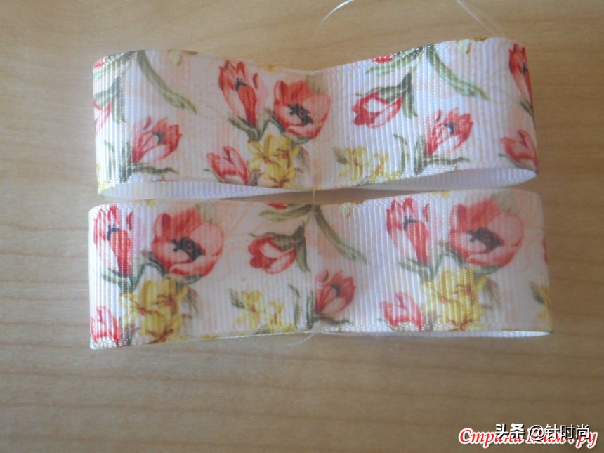 丝带儿童头花蝴蝶结手工制作过程,丝带蝴蝶结头花制作教程