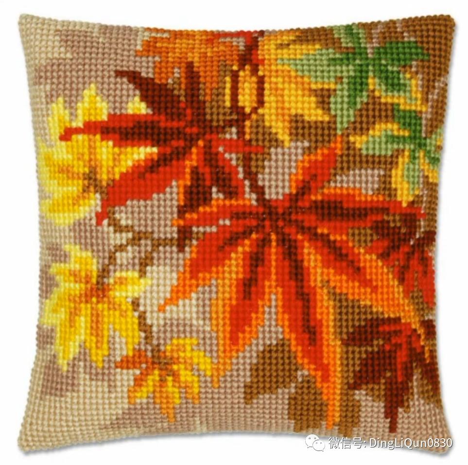 绣好的十字绣抱枕,十字绣新款圆形抱枕图案大全