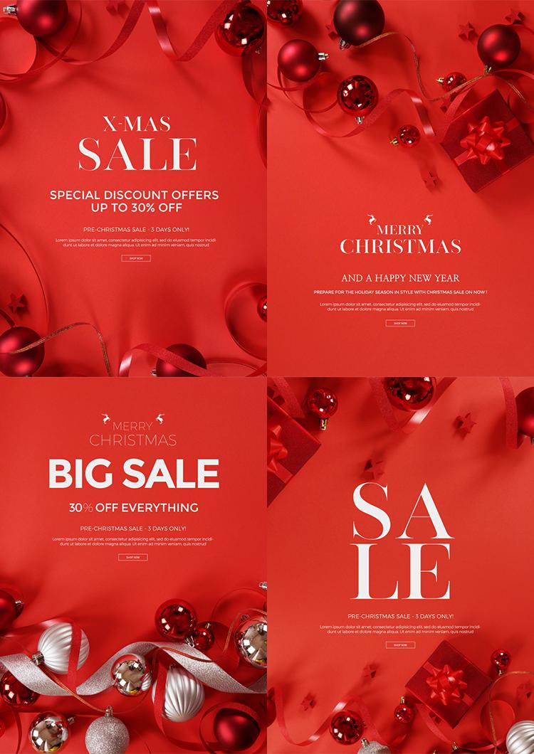 圣诞节主题海报制作图片,圣诞节海报素材和教程视频