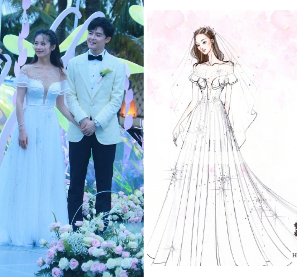 昆凌和唐嫣的婚纱哪个更好看,明星婚纱郭碧婷