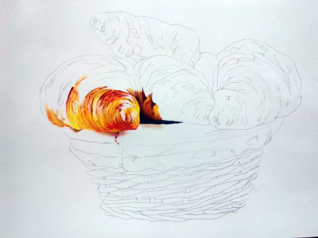 彩铅画美丽的山水画,彩铅画美人蝴蝶