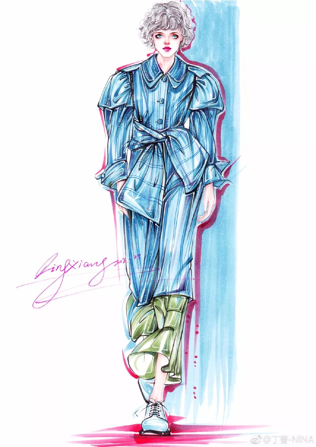 怎么用马克笔和彩铅画四大美人,马克笔与彩铅结合画法