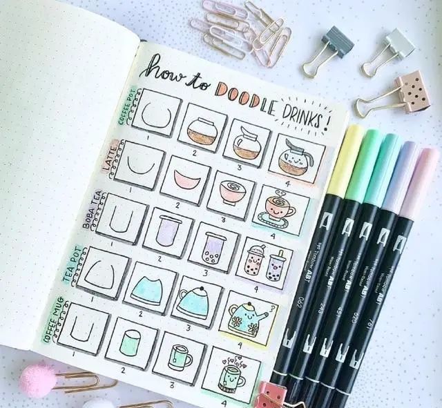 手帐边框教程简笔画,少女心手账本边框简笔画