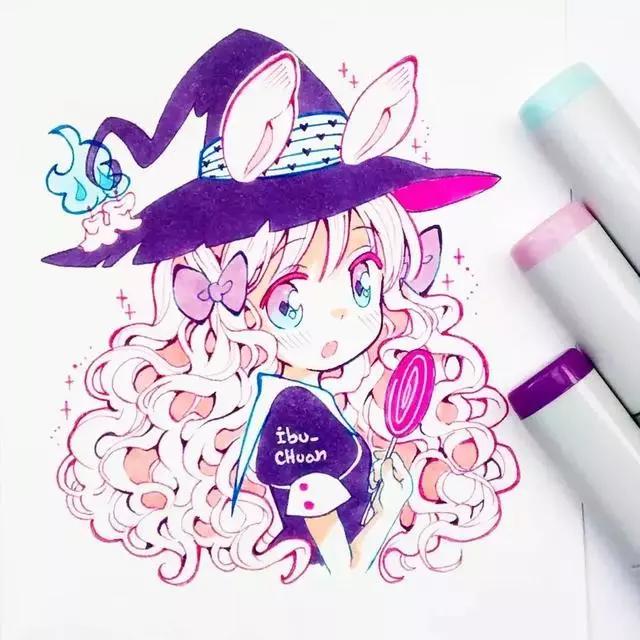 马克笔动漫上色教程q版,动漫手绘马克笔上色教程