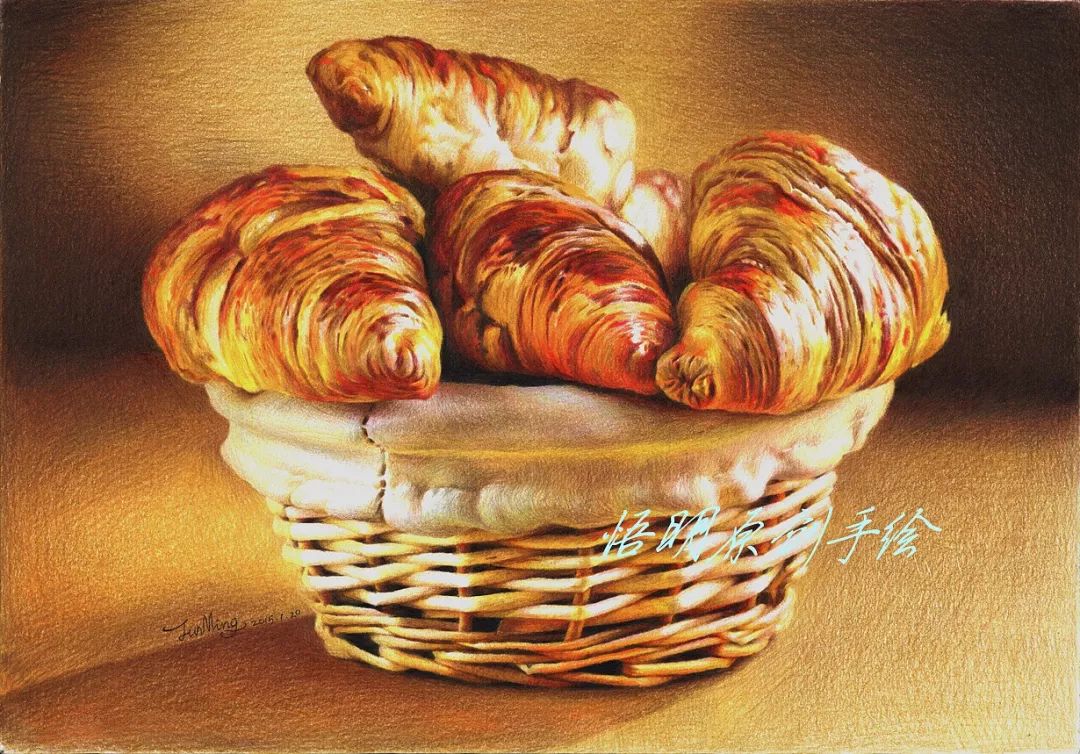 彩铅画美丽的山水画,彩铅画美人蝴蝶