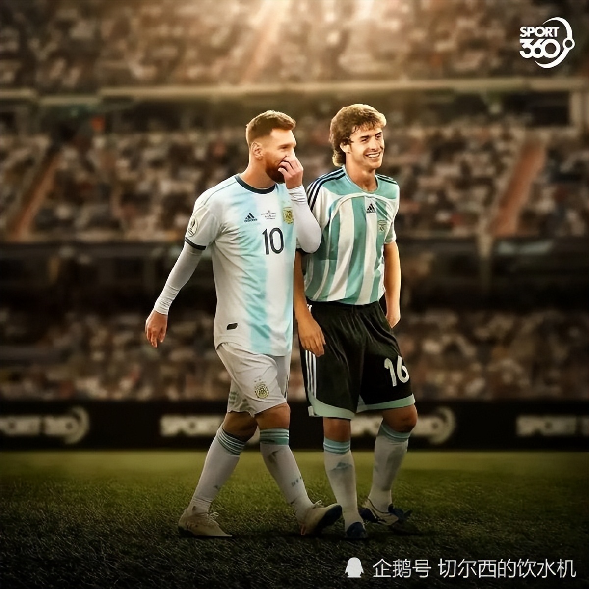 马拉多纳看梅西进球庆祝,梅西致敬马拉多纳的进球