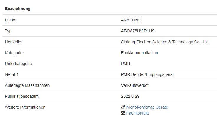 「火腿快新闻」Anytone这款对讲机在瑞士被禁售为哪般？