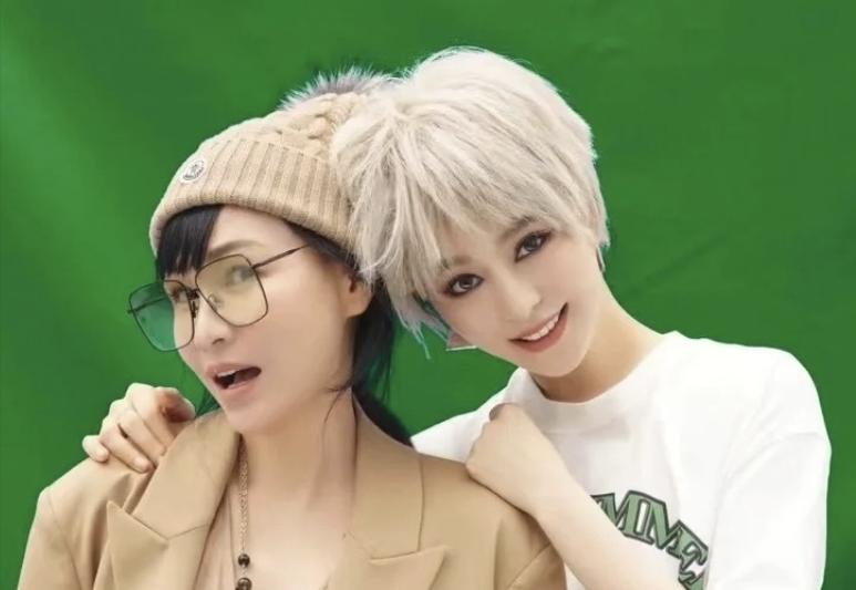 范冰冰戴白色假发玩自拍,范冰冰高清近镜头混剪