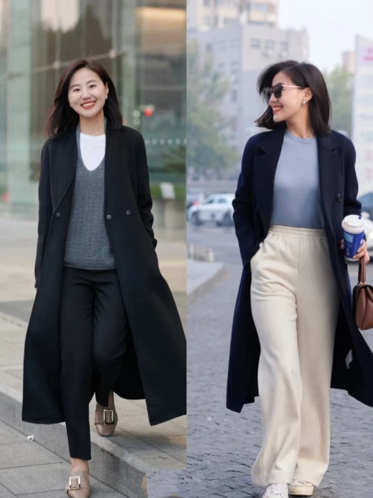 大衣穿搭小个子中长款,适合小个子穿的大衣长款