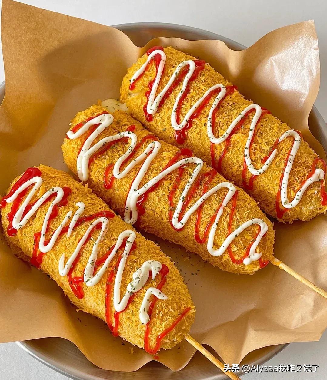 土豆泥热狗,土豆泥热狗棒不放面包糠