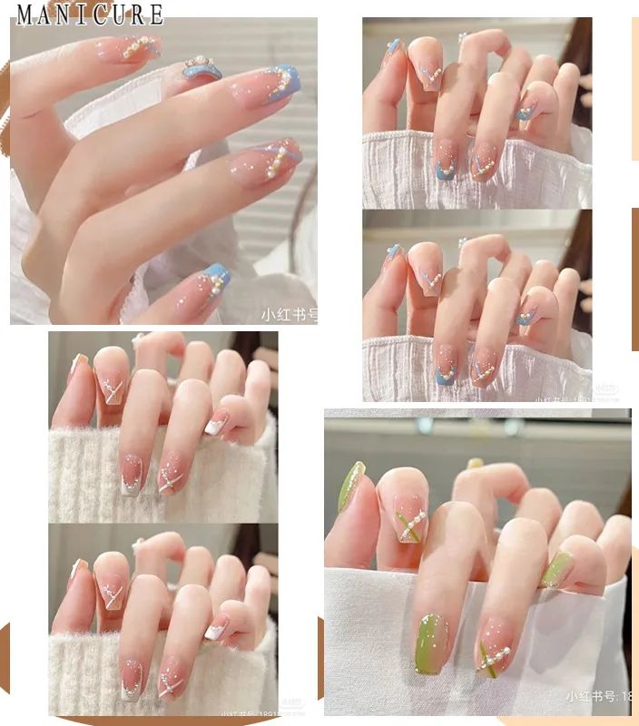 夏日美甲图片清新海底捞,夏日美甲图片清新裸色