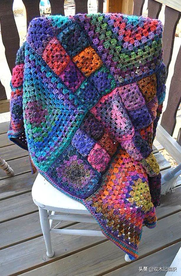 纯色手工编织毯子教程图解,针织毯子紫色和蓝色哪个好