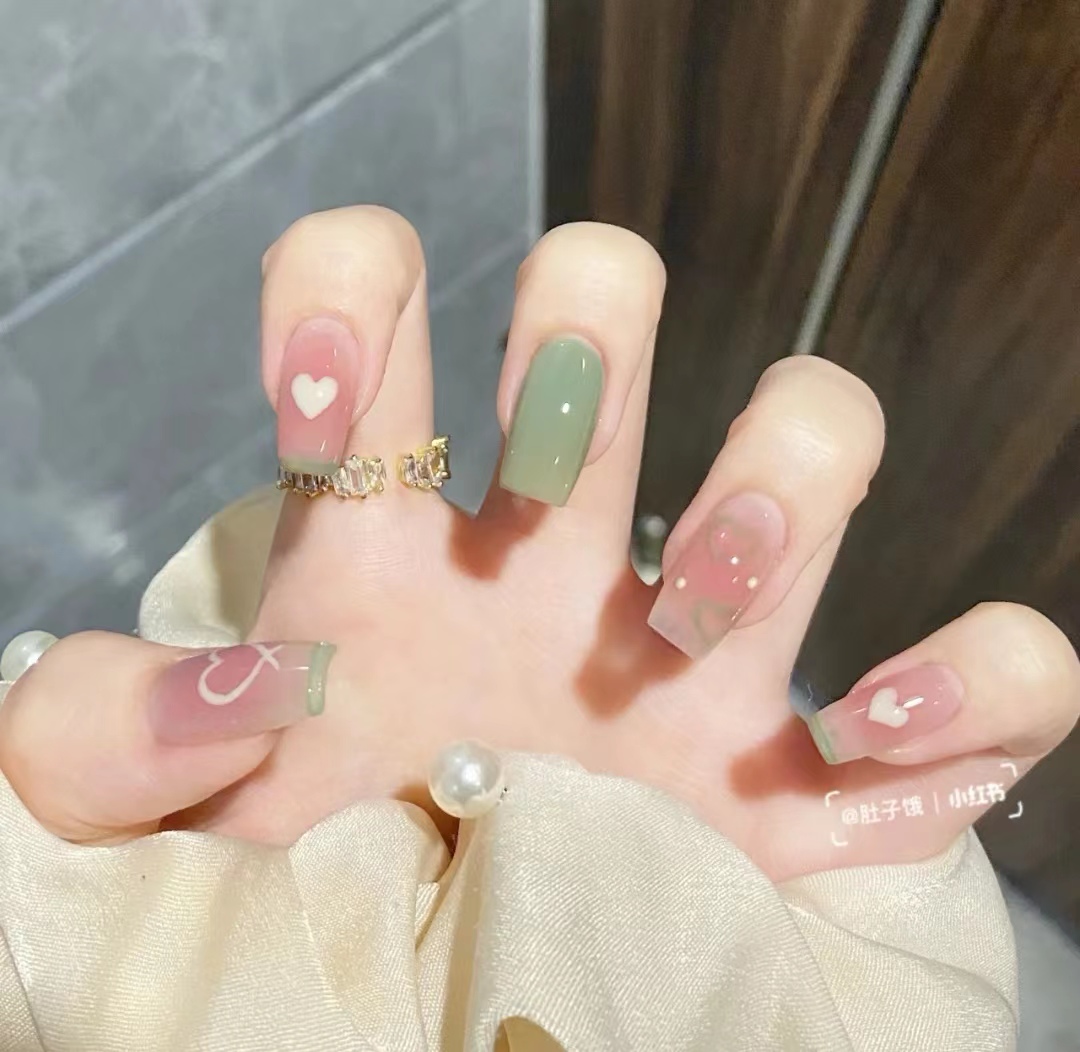 美甲款式图片长款高级春天,来一波超甜超温柔的美甲