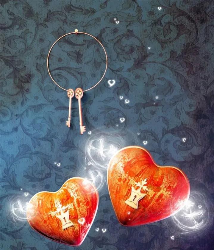 立体爱心壁纸背景图,心形壁纸背景闪图