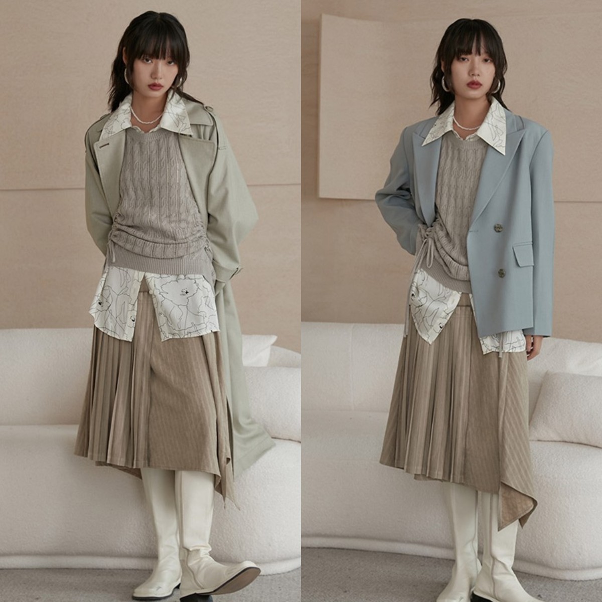 最新马甲穿法,马甲叠穿搭配