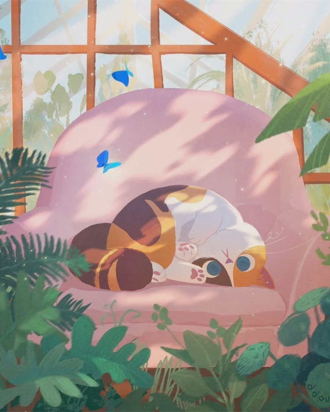 DDouvre插画|拟人化的小动物头像，治愈系猫咪肖像画系列