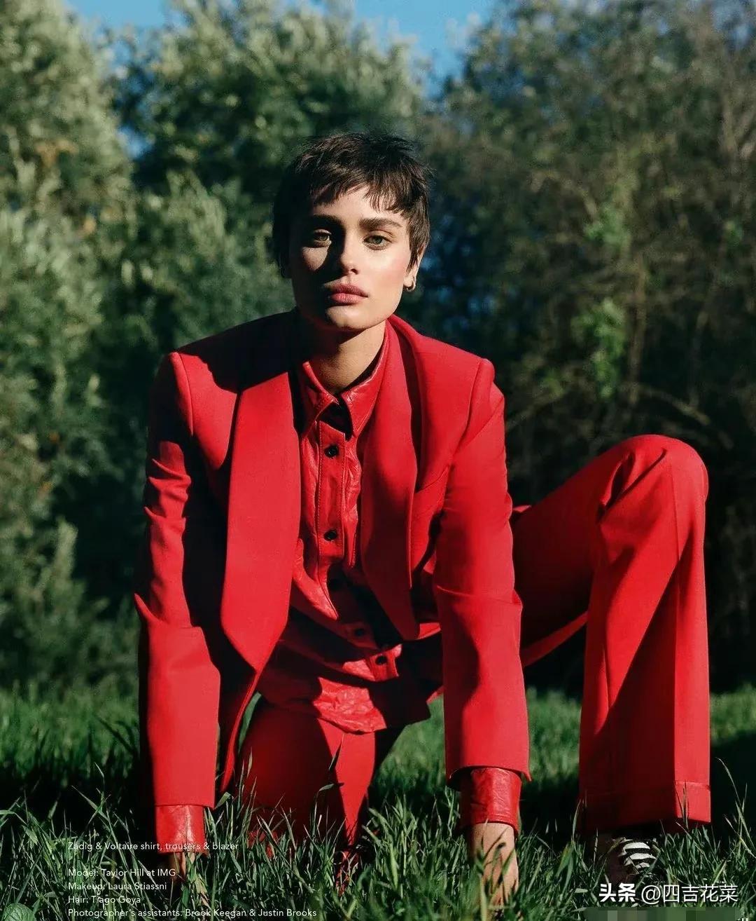 超模小泰山TaylorHill剪短发，差点撞脸赫本，这是什么神仙颜值