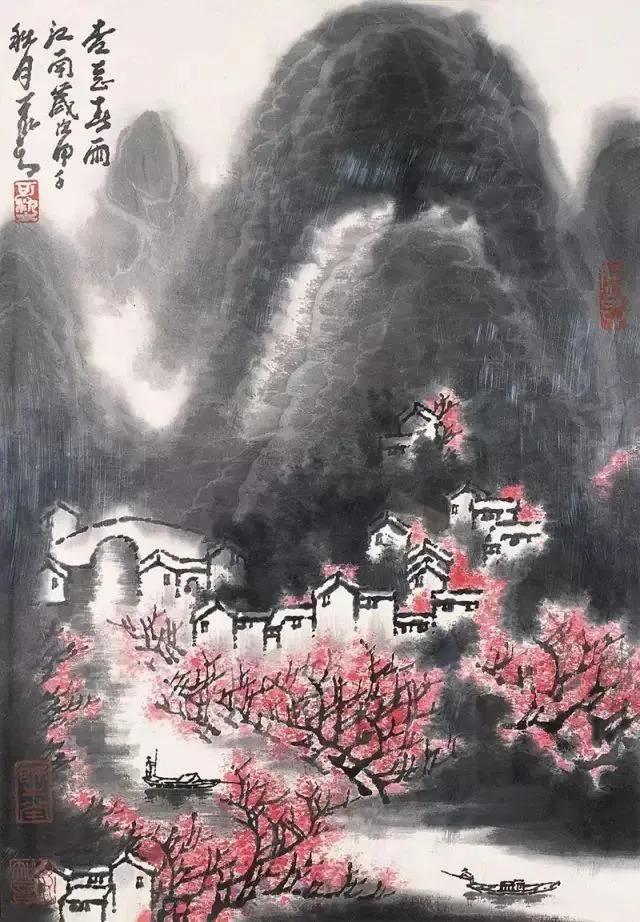 杏花春雨江南画赏析,鉴赏山水画诗词