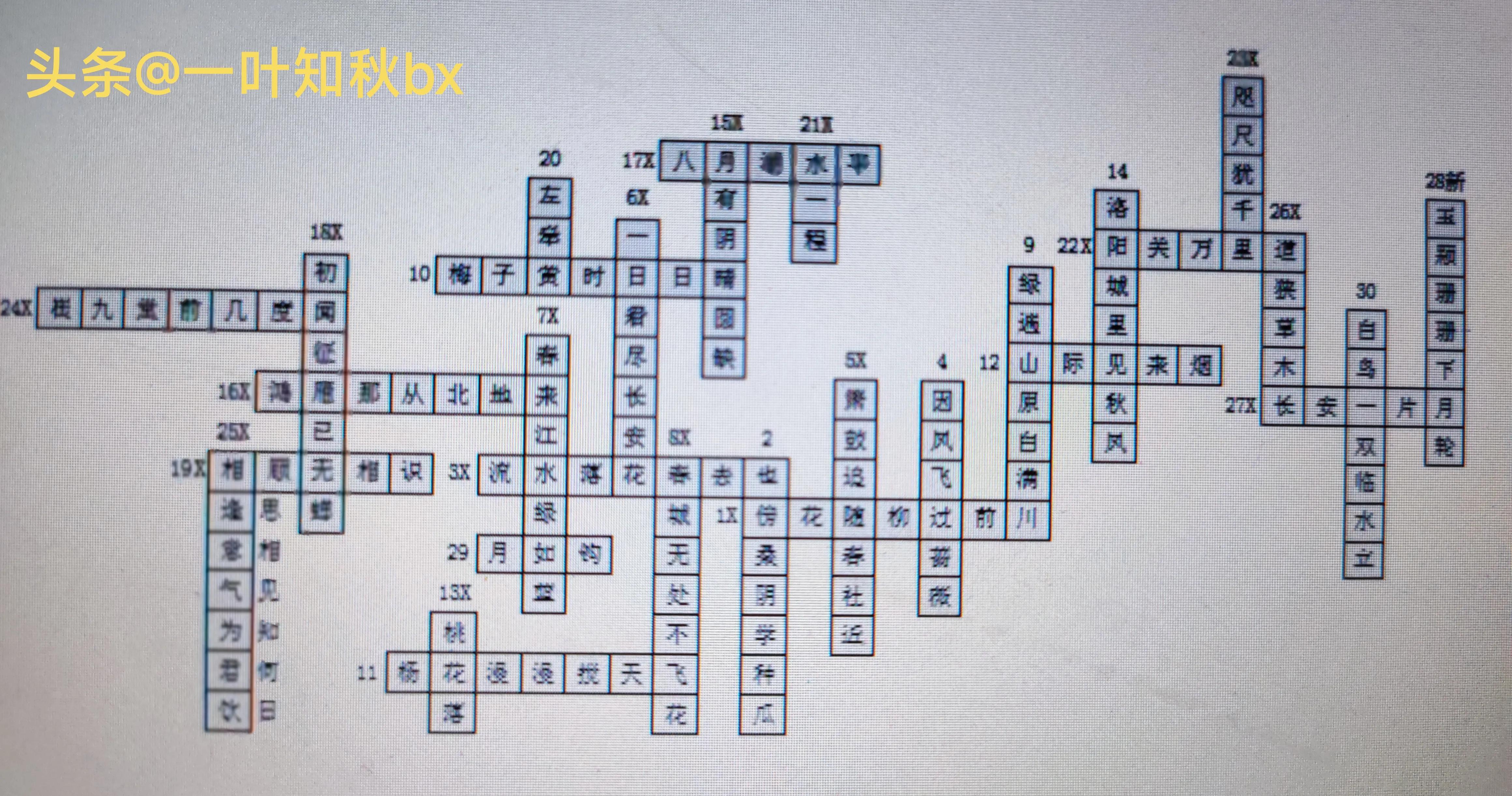 8.5日古诗词合纵连横答案——几天不玩儿退步不小啊