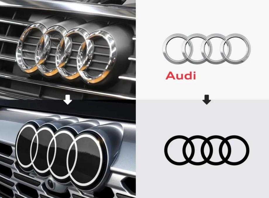 奥迪换黑车标,奥迪换标新车标