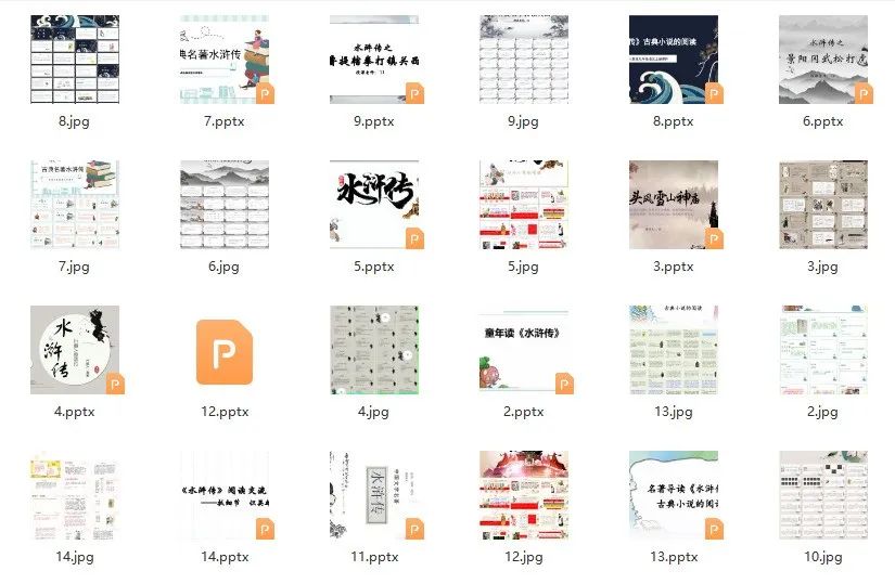 水浒传故事ppt免费模板,关于水浒传的ppt免费版五页