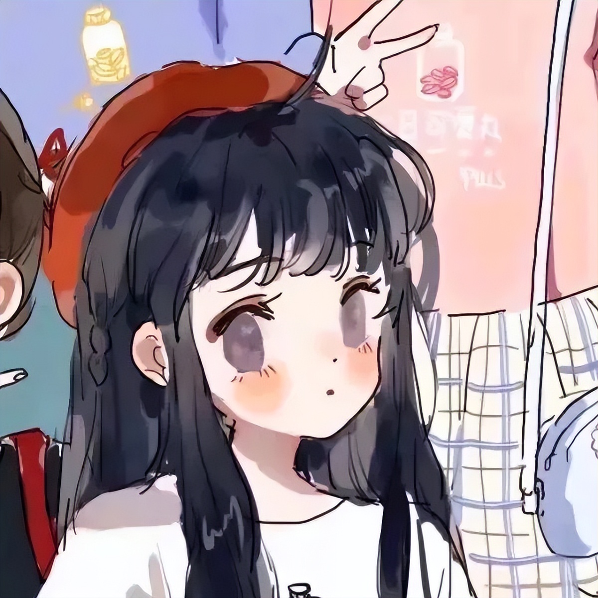 闺蜜头像加情侣头像同时用,一半闺蜜头像一半情侣头像