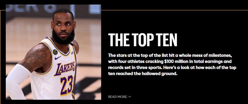福布斯nba球员收入榜詹姆斯居首,福布斯nba收入前十