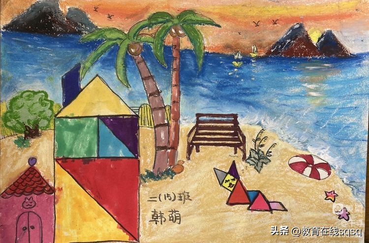 七巧板拼贴画手工小学,小学拼贴画