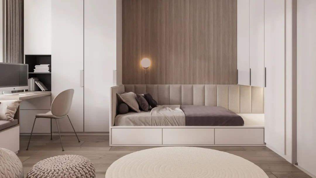 小房间只能放一张床儿童房设计,儿童房空间小双床不要上下铺