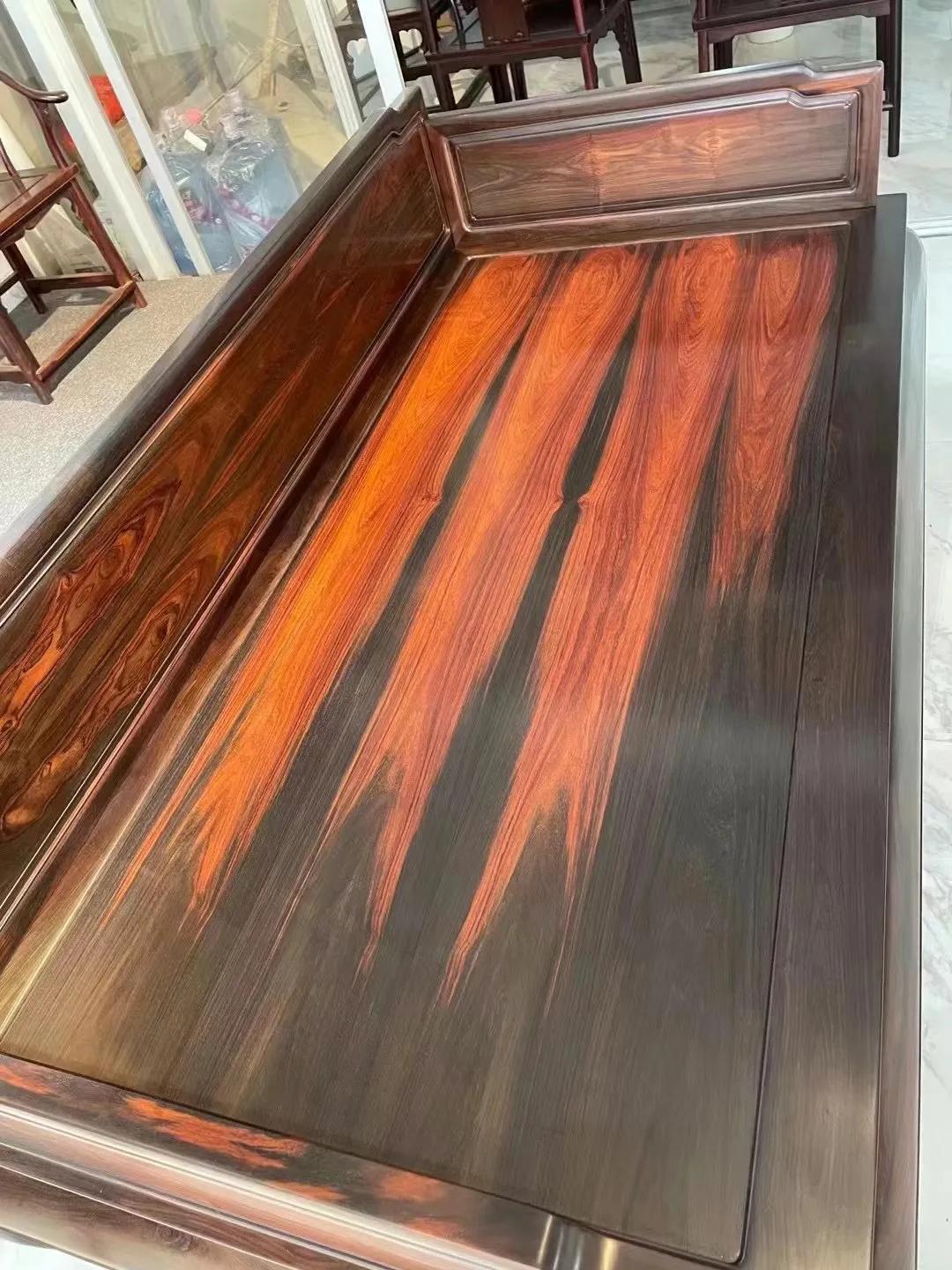 大红酸枝罗汉床两件套价格,交趾黄檀红木罗汉床报价