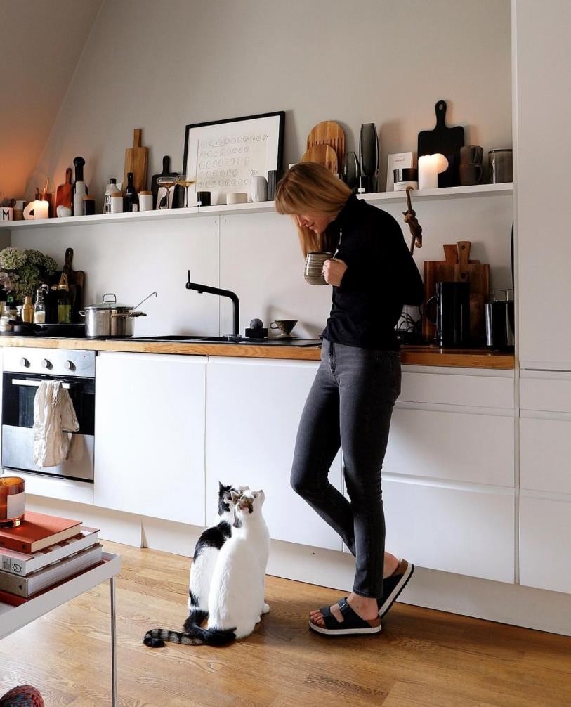 32岁德国牙医的家，整屋干净整洁且温暖，喜欢花和猫的生活很精致