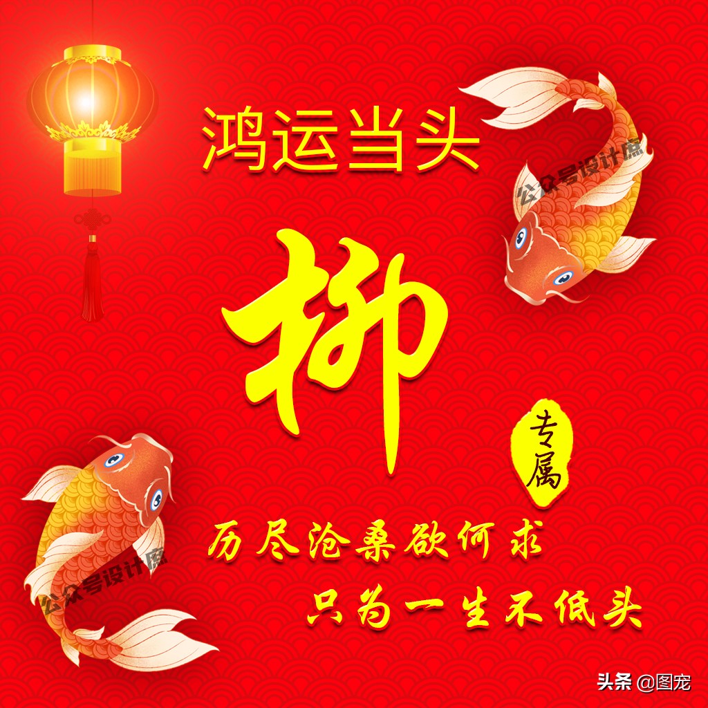 最火好看带字姓氏头像,姓氏头像大全鸿运当头