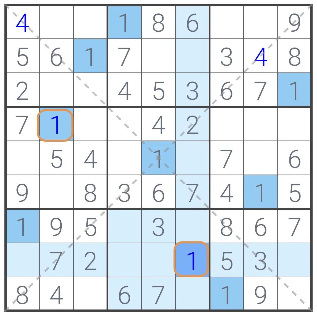 数独的对角线如何用三角排除法,六宫数独对角线排除法