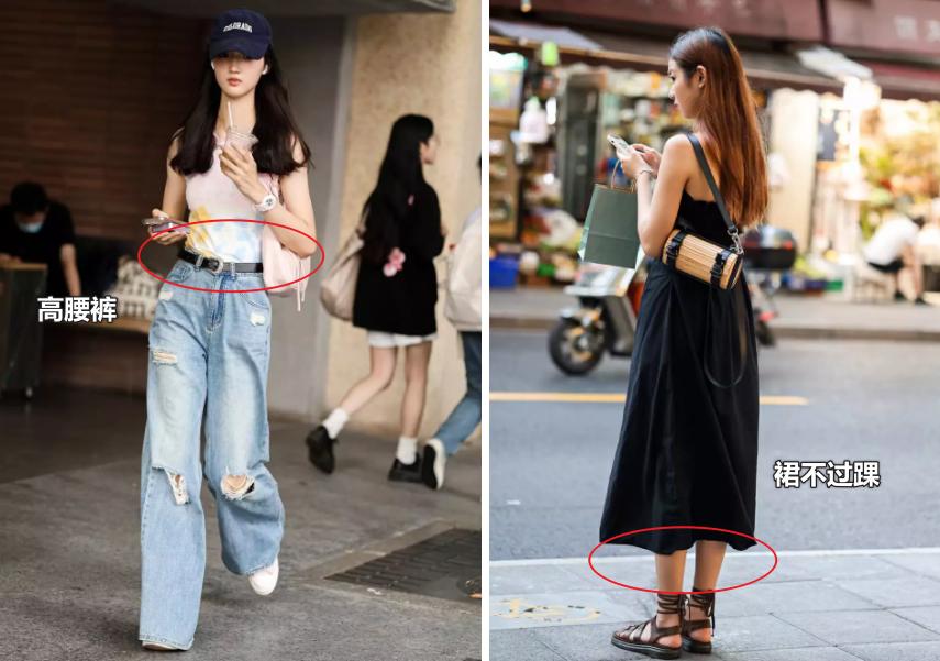 去了上海才知道有多繁华,上海街拍长裤长裙