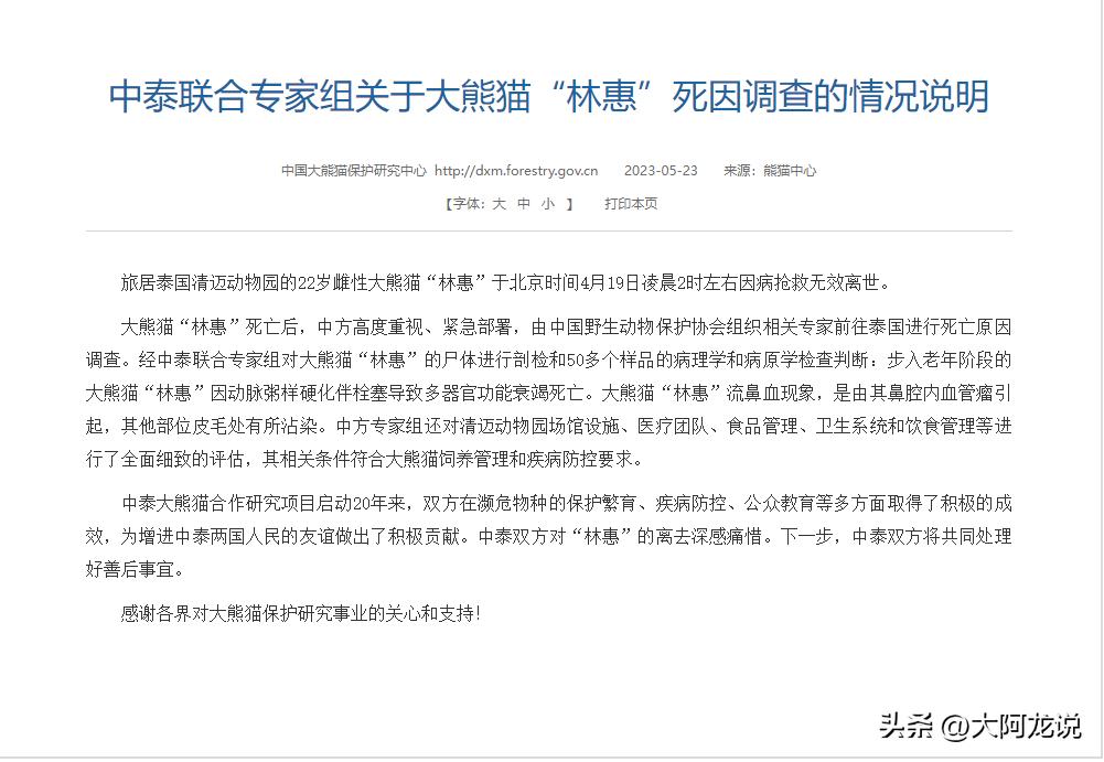 旅泰大熊猫真的死亡了吗,旅泰大熊猫死因公布