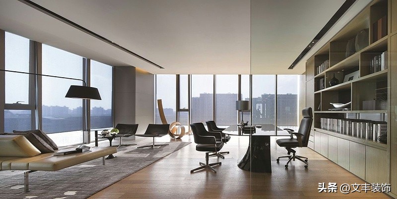 老板办公室装修效果图带茶台,老板办公室简约风格装修效果图