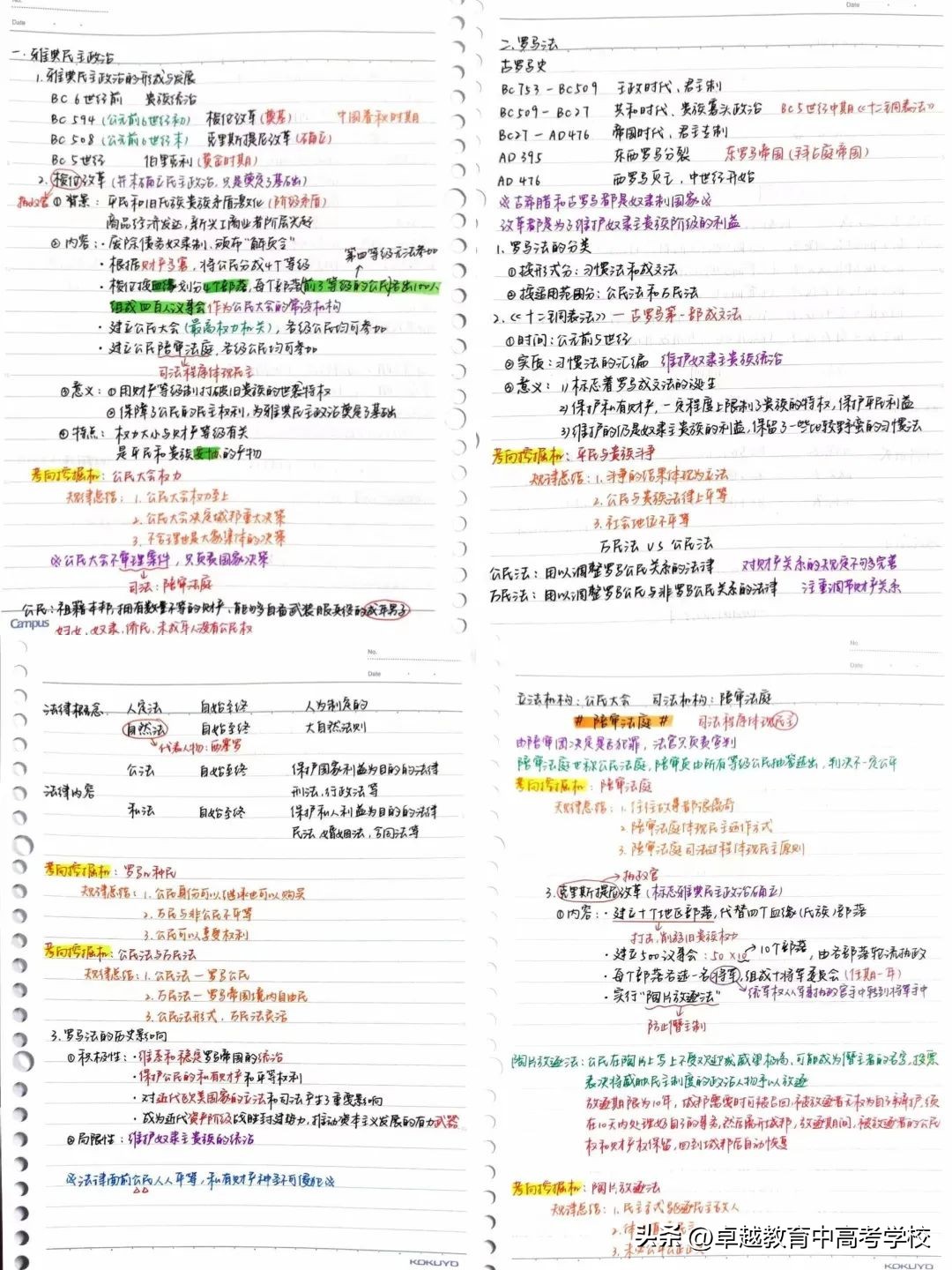 这些高考生的笔记太卷了！脉络清晰的笔记，让学习更游刃有余