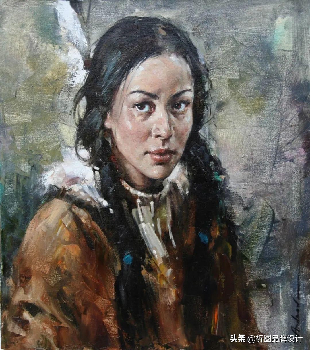 奔放狂野的舞者被安德鲁用画笔表现出来，腰窝突显的美背人体油画