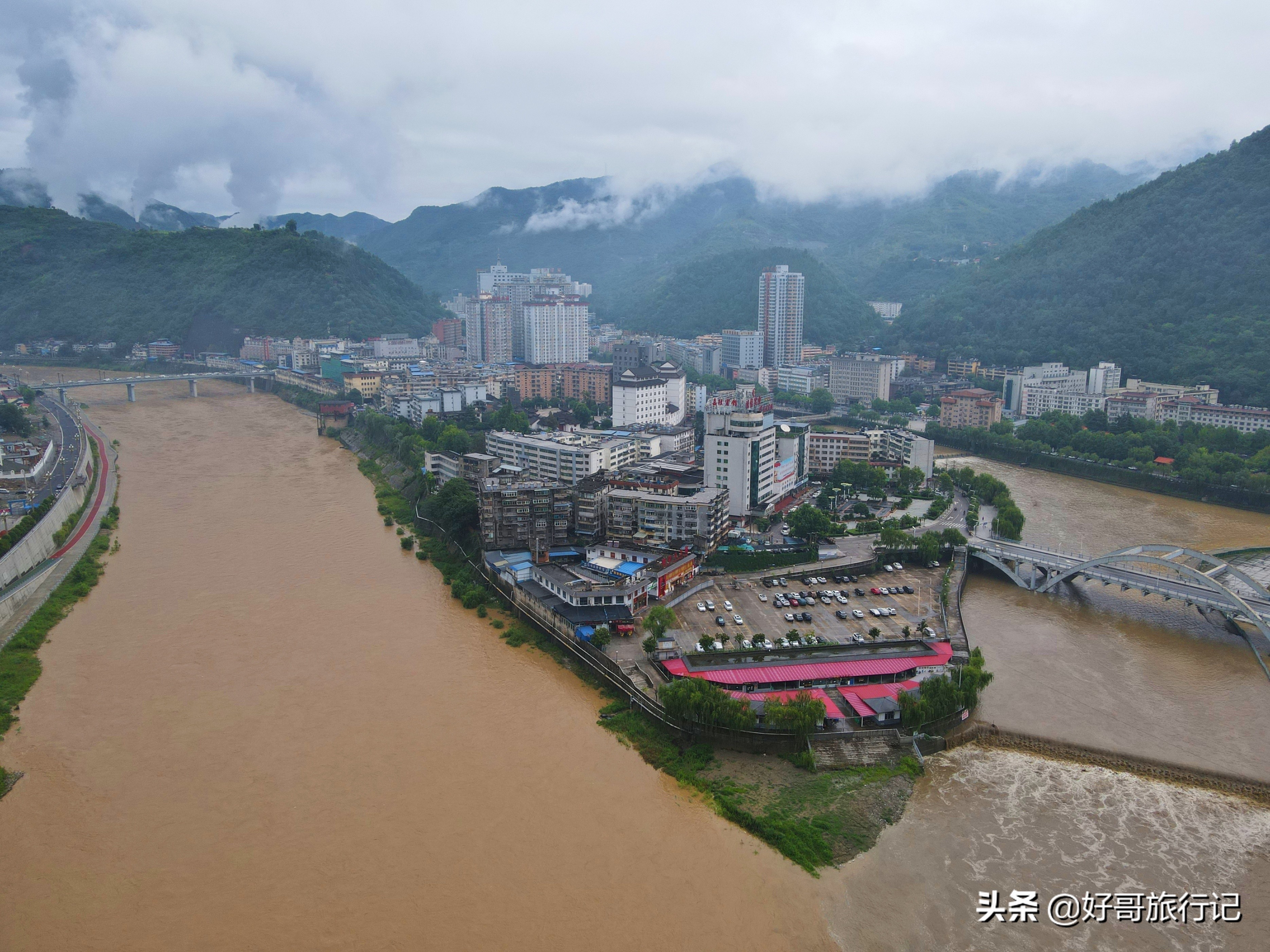 略阳两江交汇在哪里,略阳千里嘉陵江